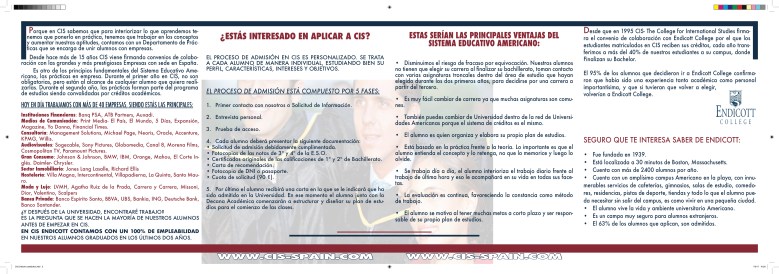 CIS ENDICOTT CuadrípticoTrasera